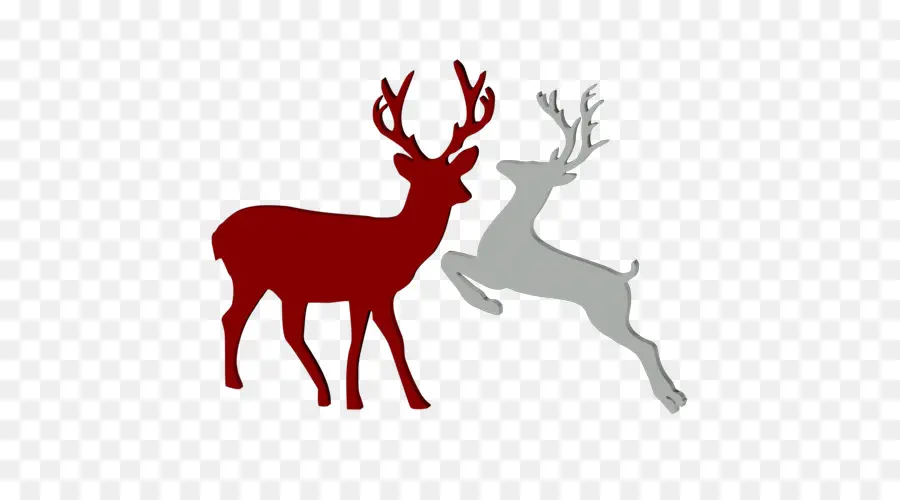 Silhouettes De Cerfs，Bois PNG