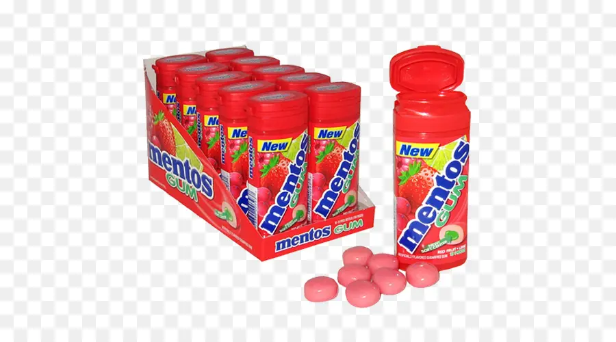 Gomme Mentos，Fraise PNG