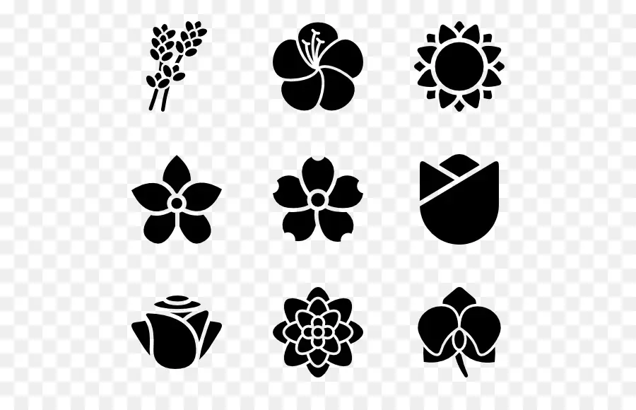 Fleurs，Noir PNG