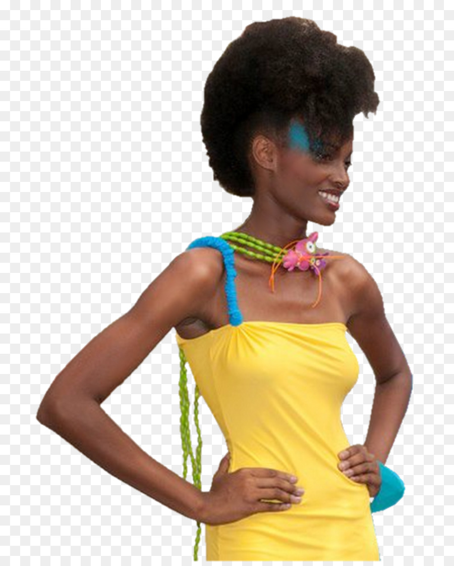 Femme En Robe Jaune，Souriant PNG