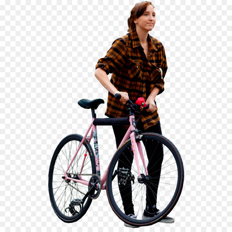 Femme Avec Vélo，Vélo PNG