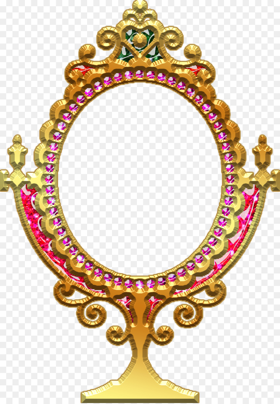 Miroir Orné，Or PNG