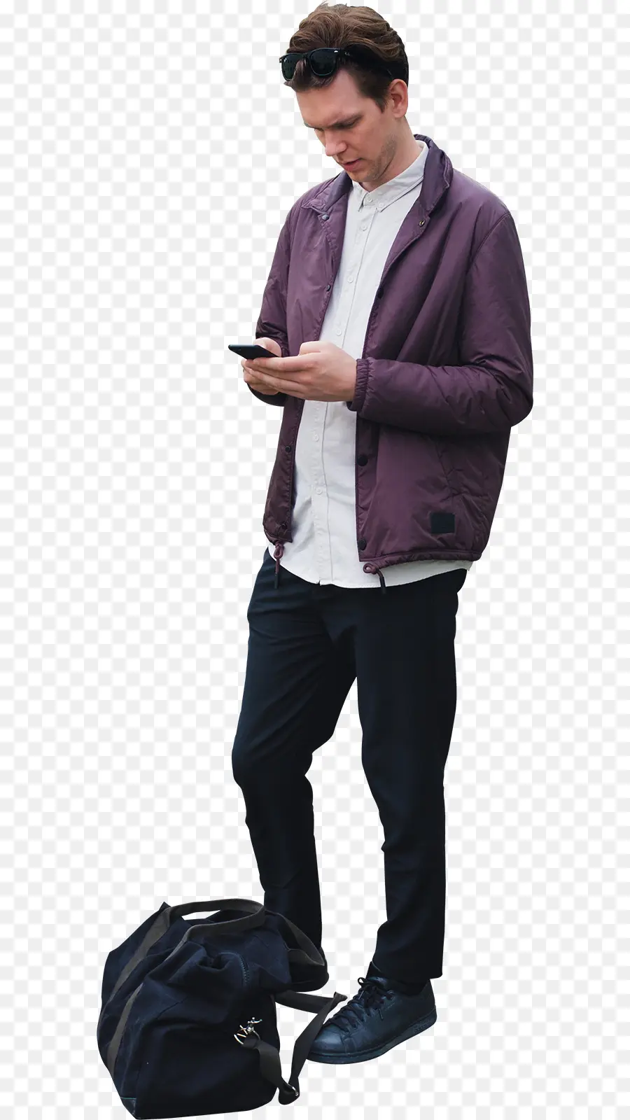 Homme Avec Sac，Téléphone PNG