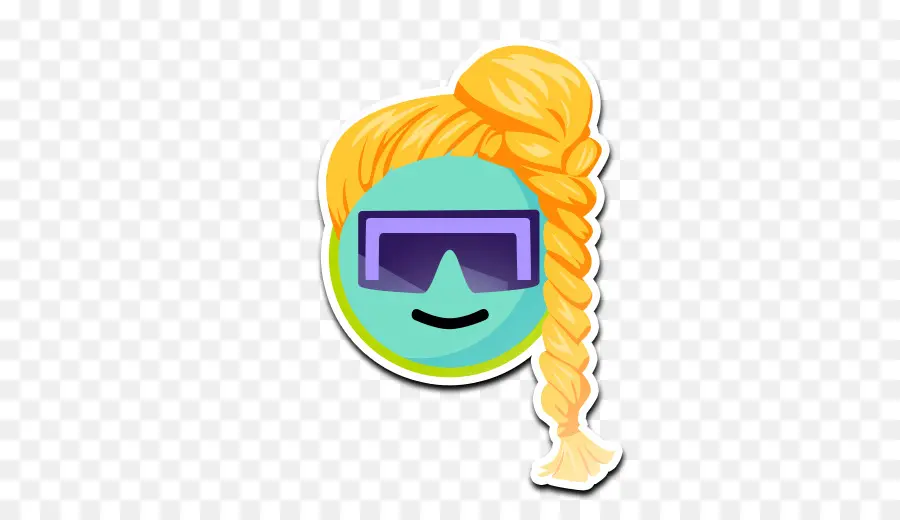 Emoji Avec Tresse，Lunettes De Soleil PNG