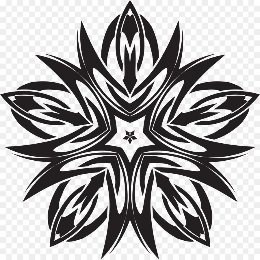 Motif Floral Noir，Étoile PNG