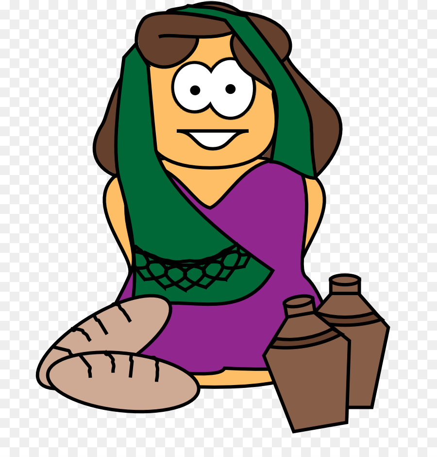 Femme De Dessin Animé Avec Du Pain Et Des Bocaux，Femme PNG