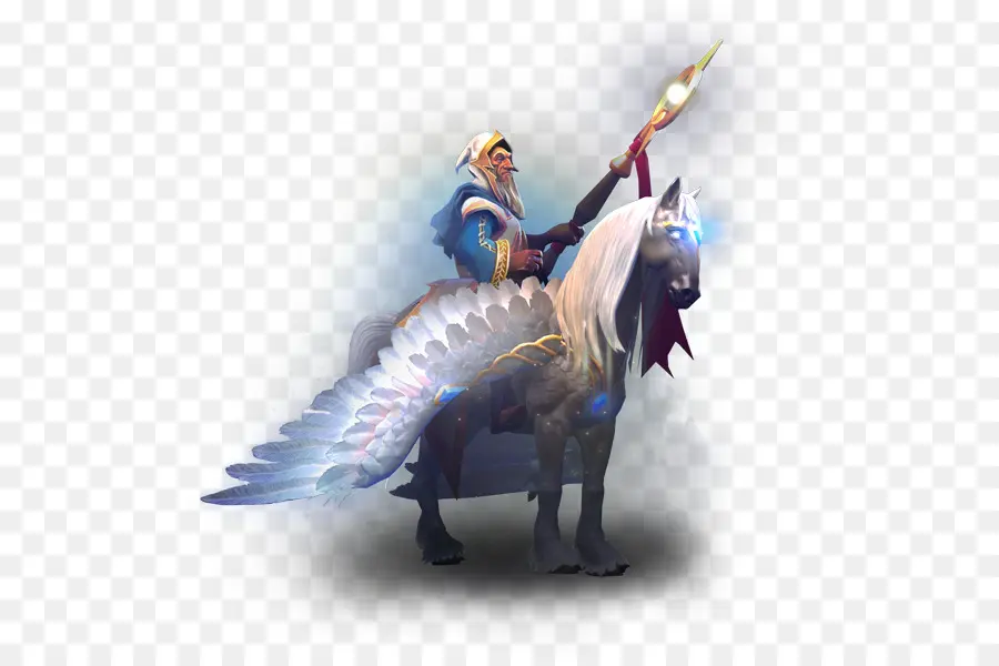 Sorcier Sur Un Cheval Ailé，Magie PNG