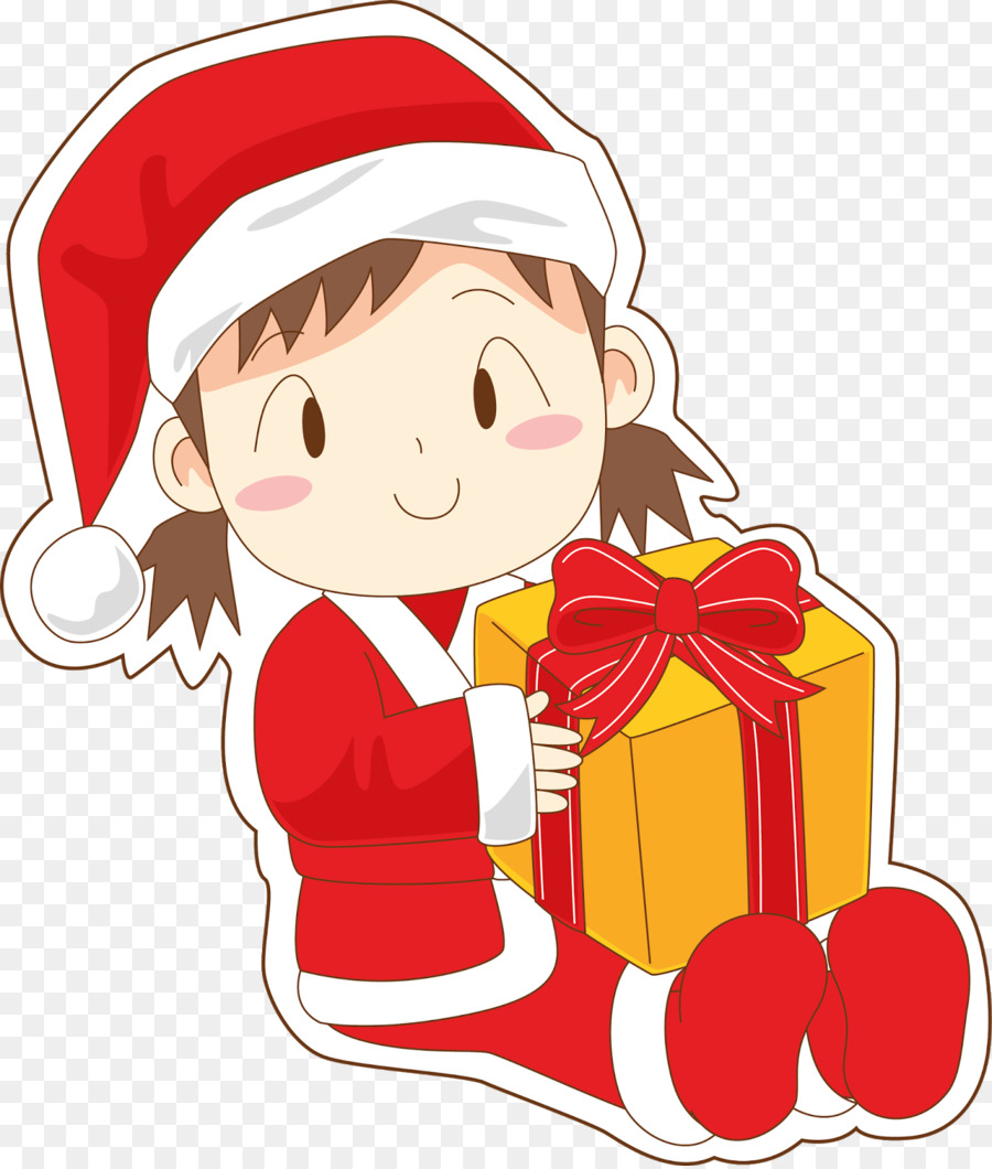 Fille Avec Des Cadeaux，Noël PNG