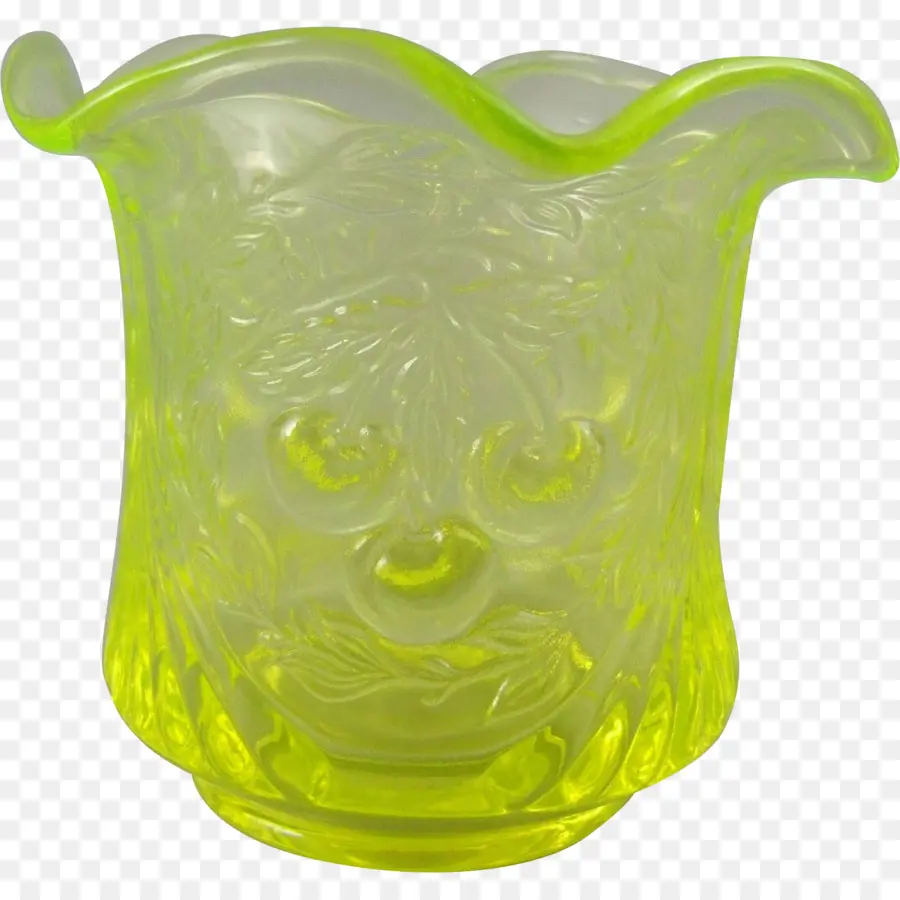 Vase En Verre Jaune，En Relief PNG