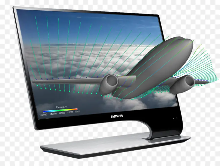 Avion 3d Sur Moniteur，Avion PNG