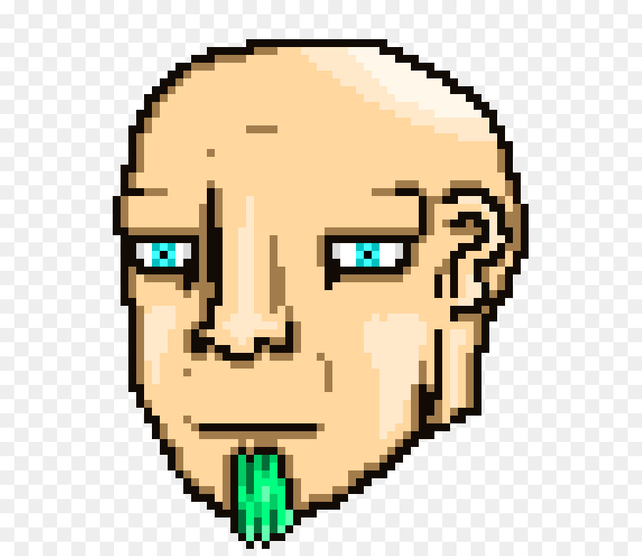 Visage De Pixel Art，Chauve PNG