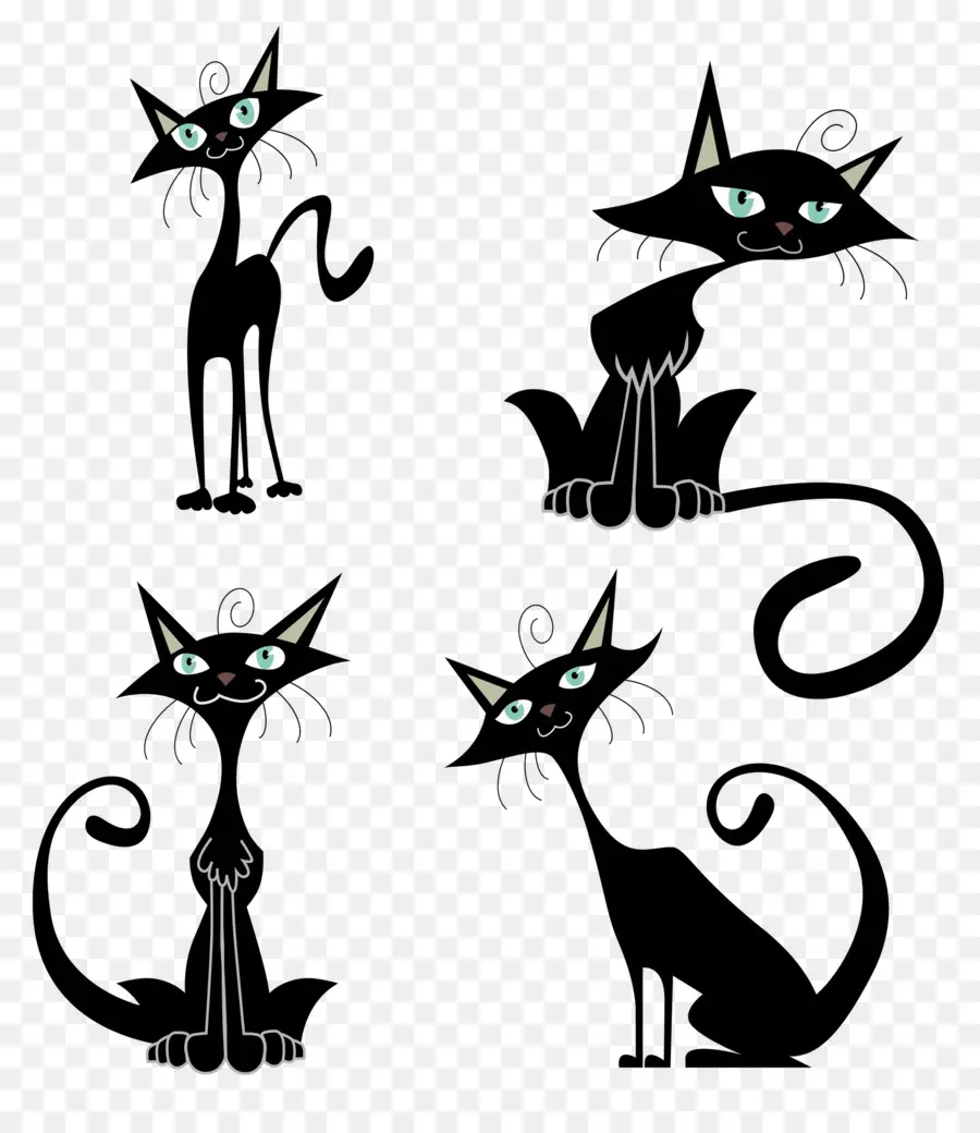 Chats Noirs，Dessin Animé PNG