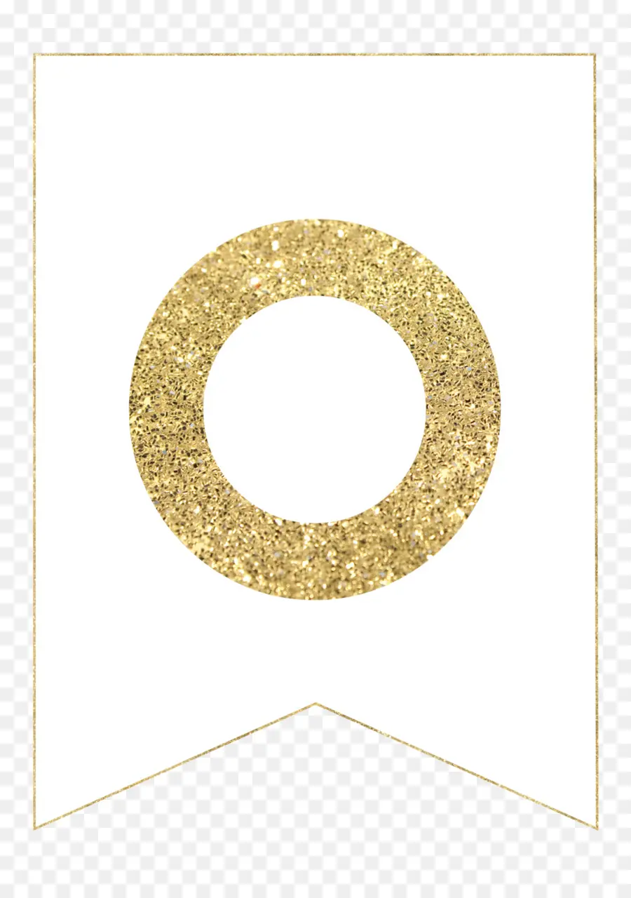 Paillettes Dorées O，Alphabet PNG