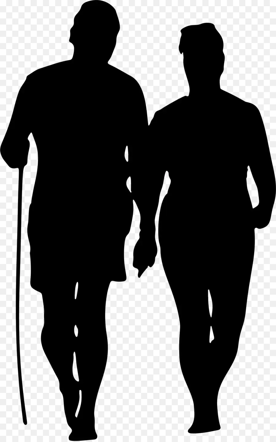 Silhouette De Couple De Personnes âgées，Couple PNG