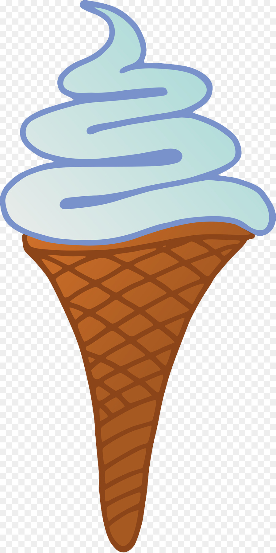 Cornet De Crème Glacée，Bleu PNG