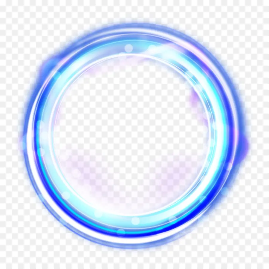 Cercle De Néon，Bleu PNG