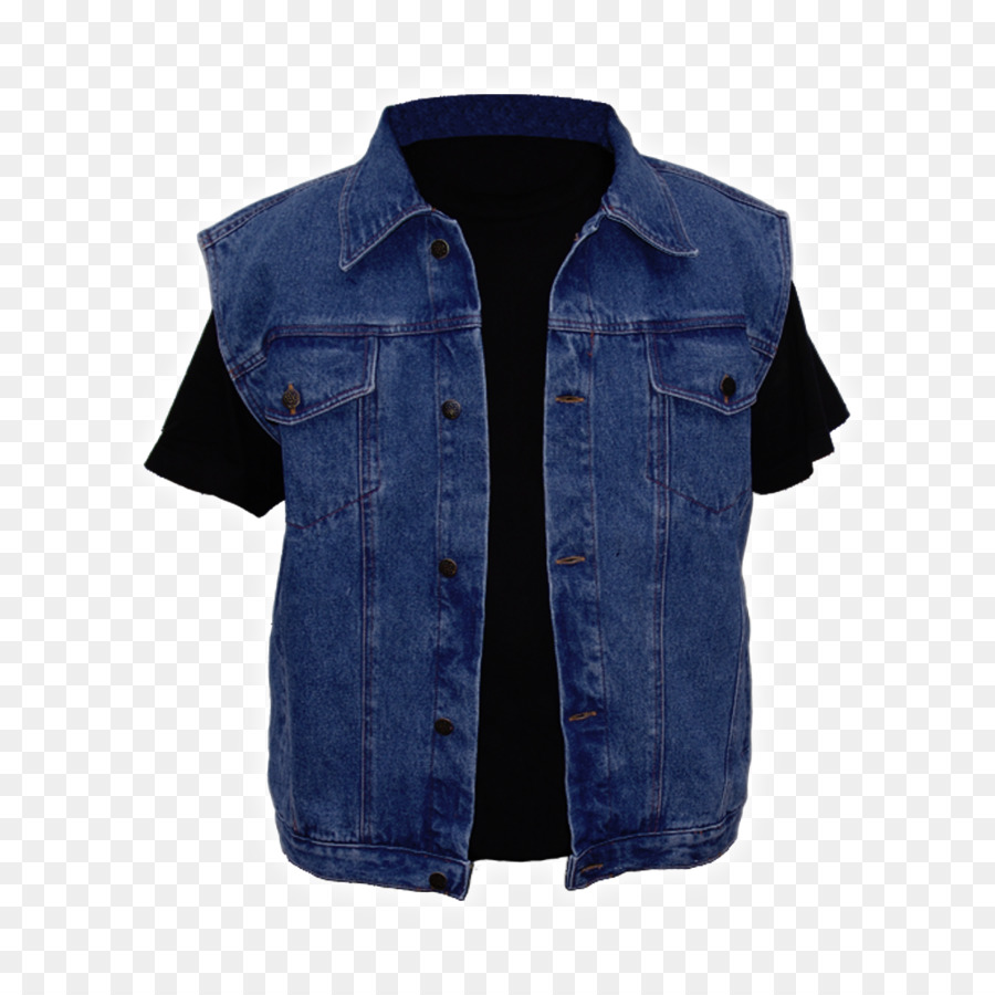 Gilet En Jean，Chemise Noire PNG