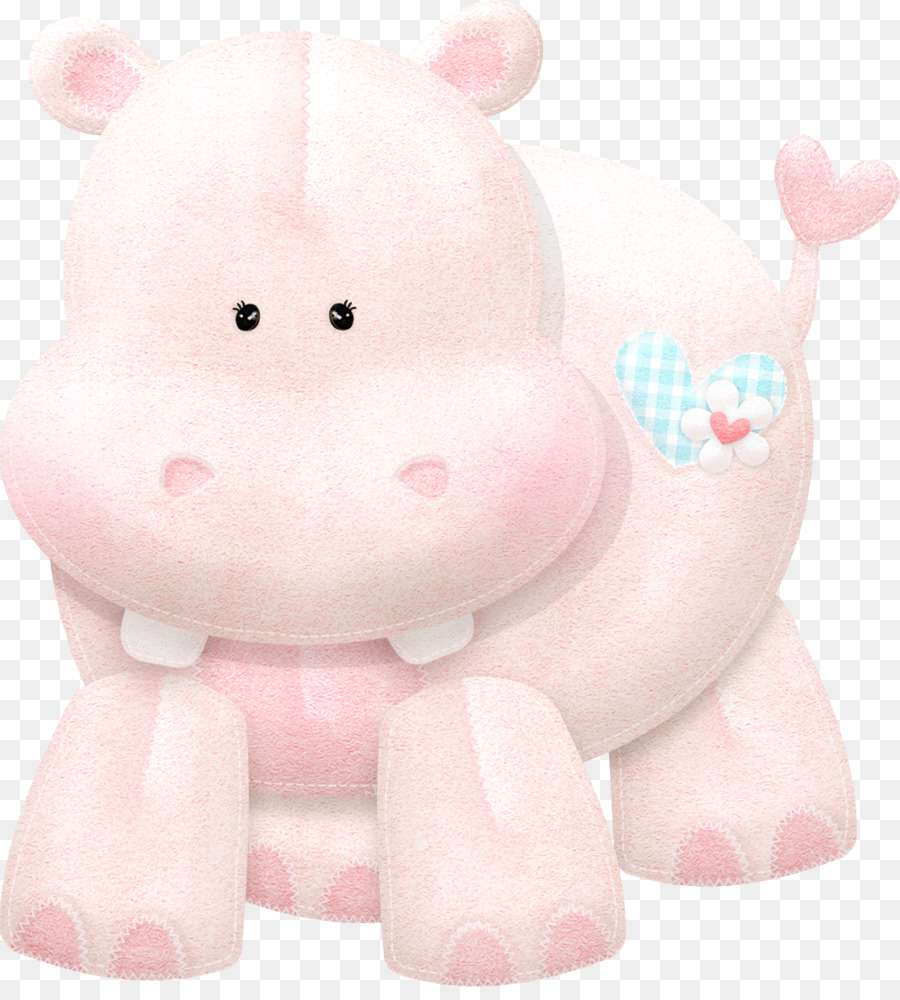 Hippopotame Mignon，Rose PNG