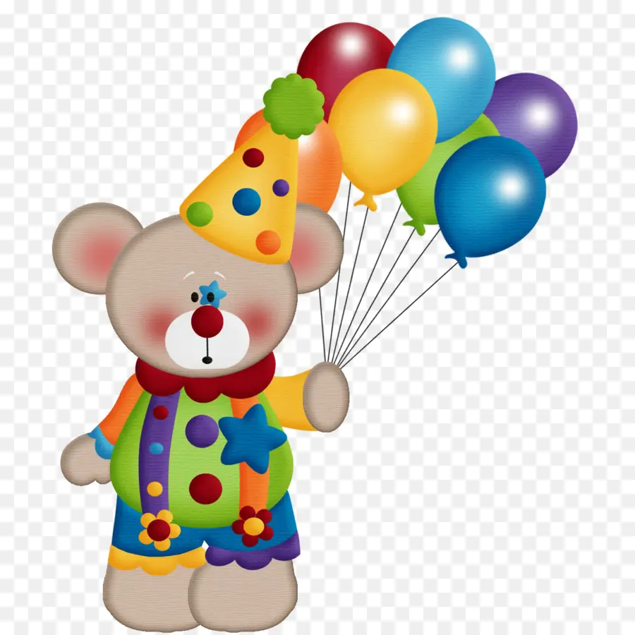 Ours Clown，Des Ballons PNG