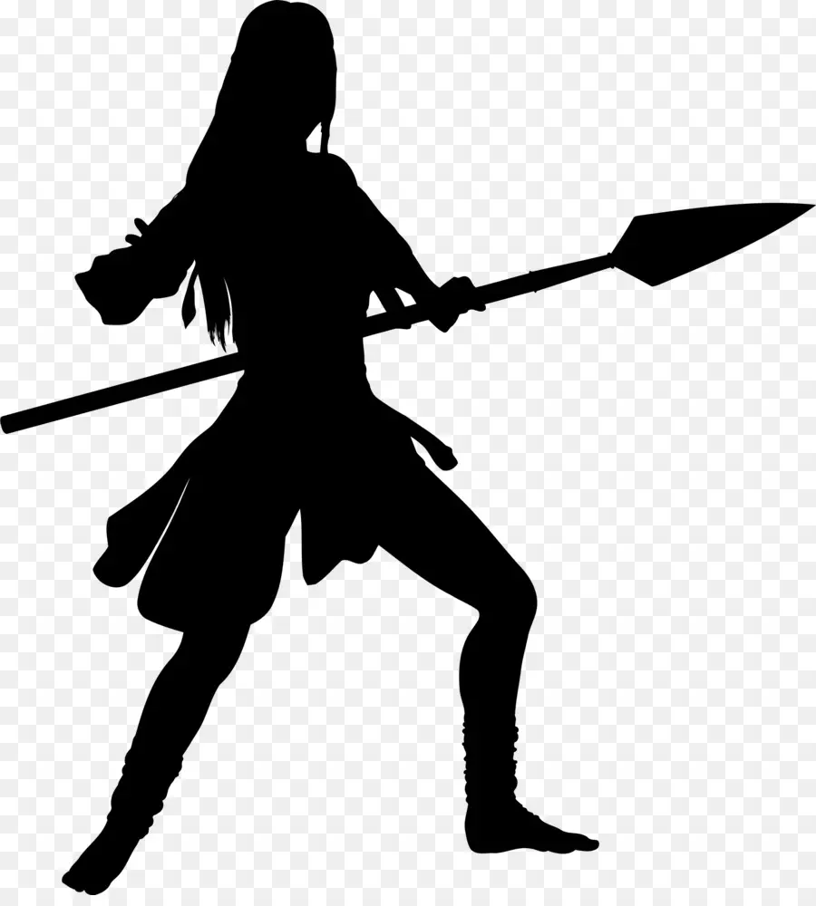 Silhouette De Guerrier，Lance PNG