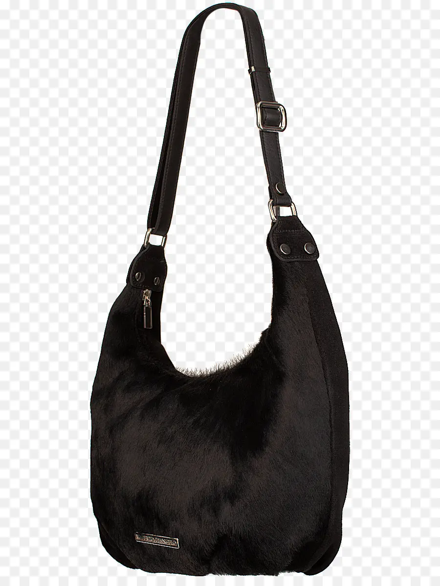 Sac à Bandoulière En Fourrure Noire，Mode PNG