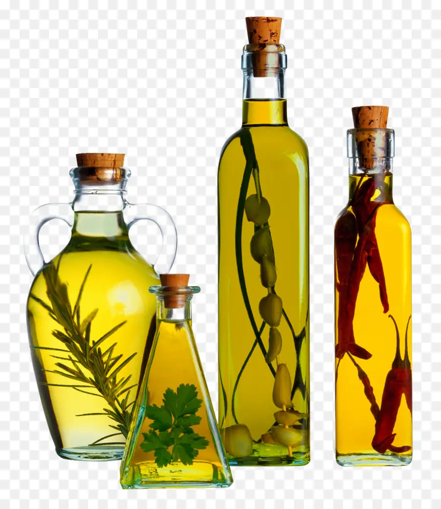 Bouteilles D'huile Infusée，Herbes PNG