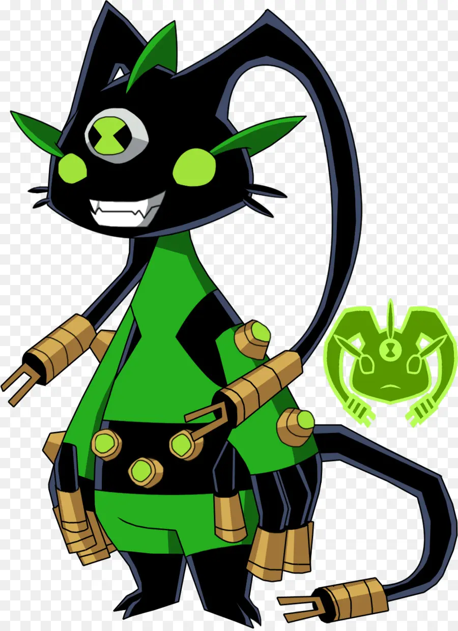 Chat Extraterrestre，Vert PNG