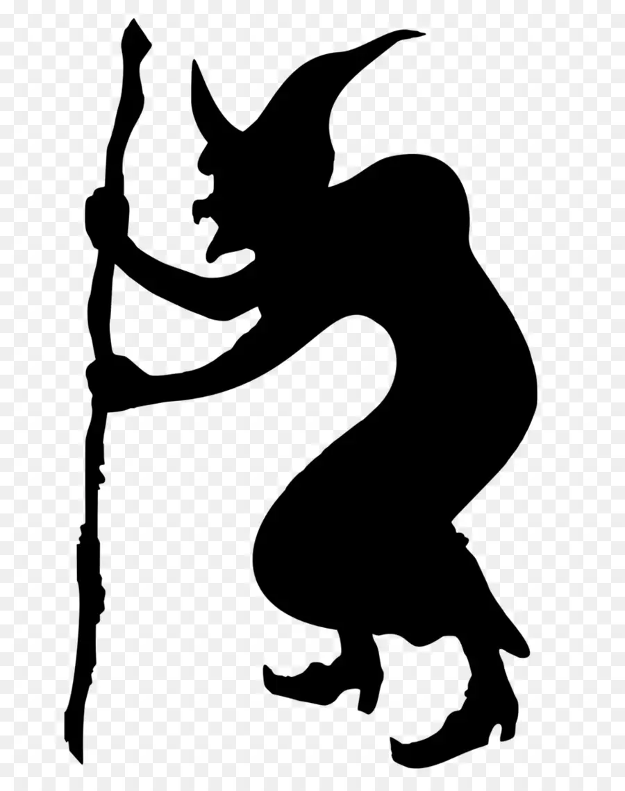 Silhouette De Sorcière，Halloween PNG