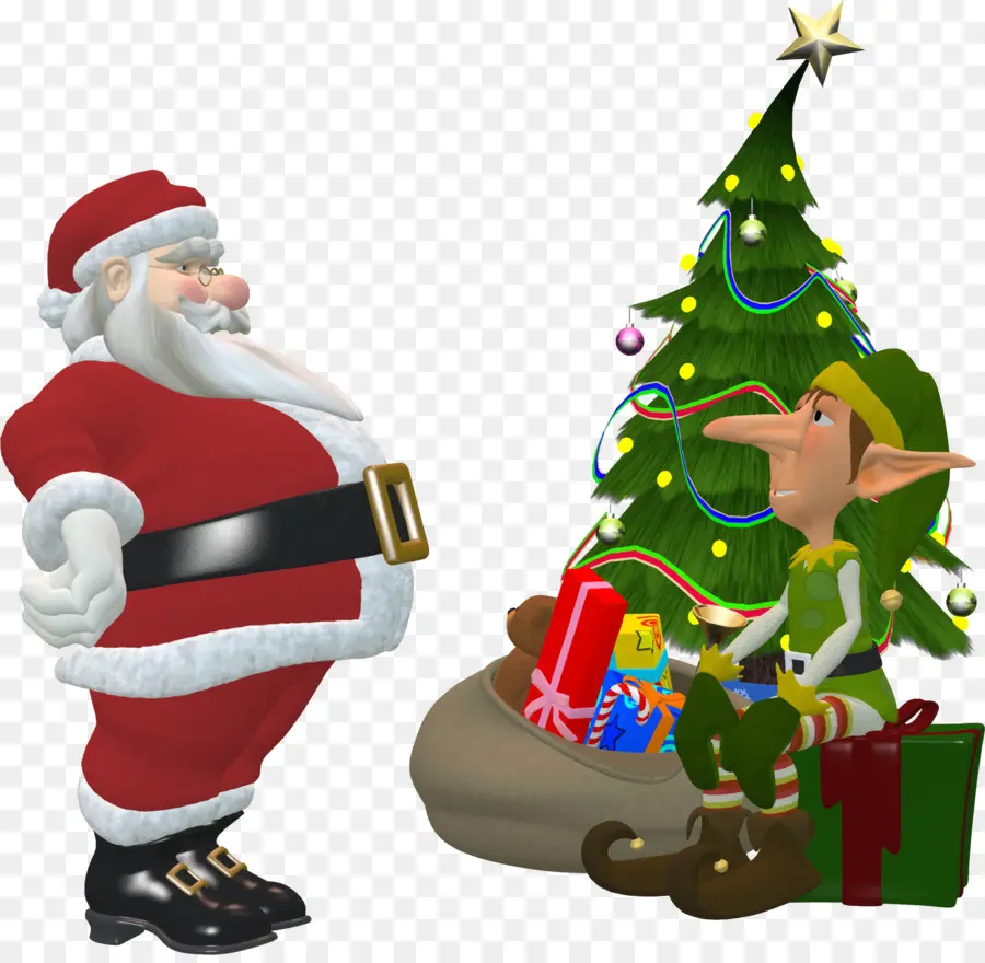 Père Noël Et Elfe，Le Père Noël PNG