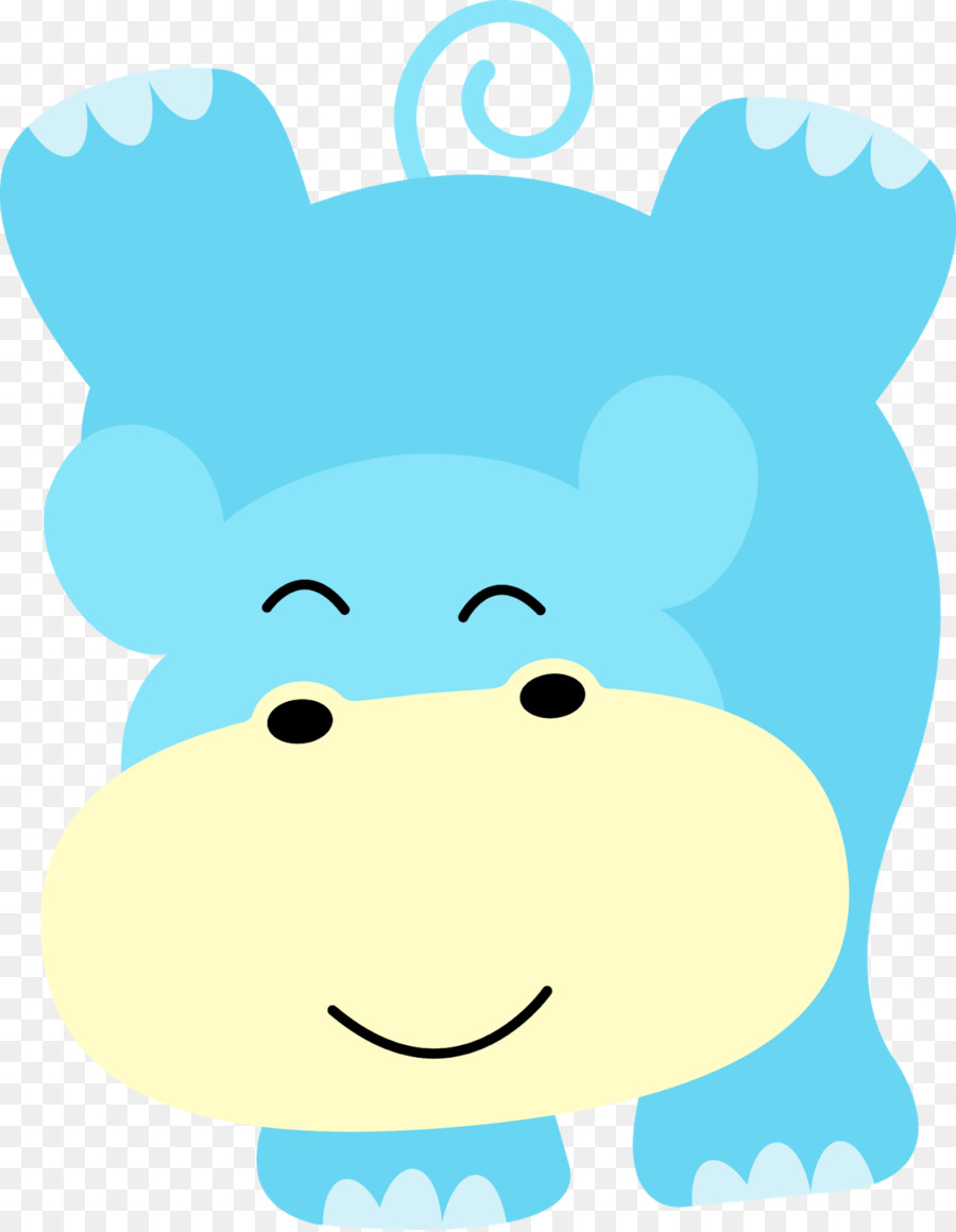 Hippopotame Bleu，Dessin Animé PNG