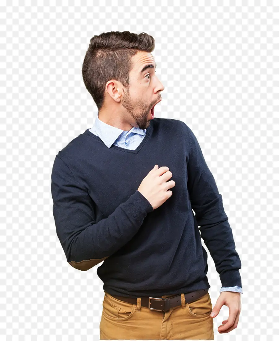 Homme Surpris，Expression PNG