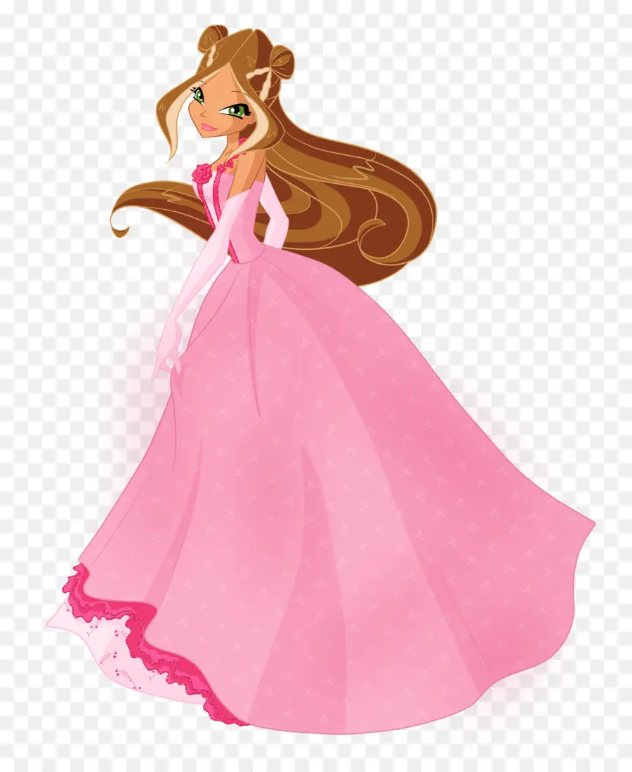 Princesse En Robe Rose，Fille PNG