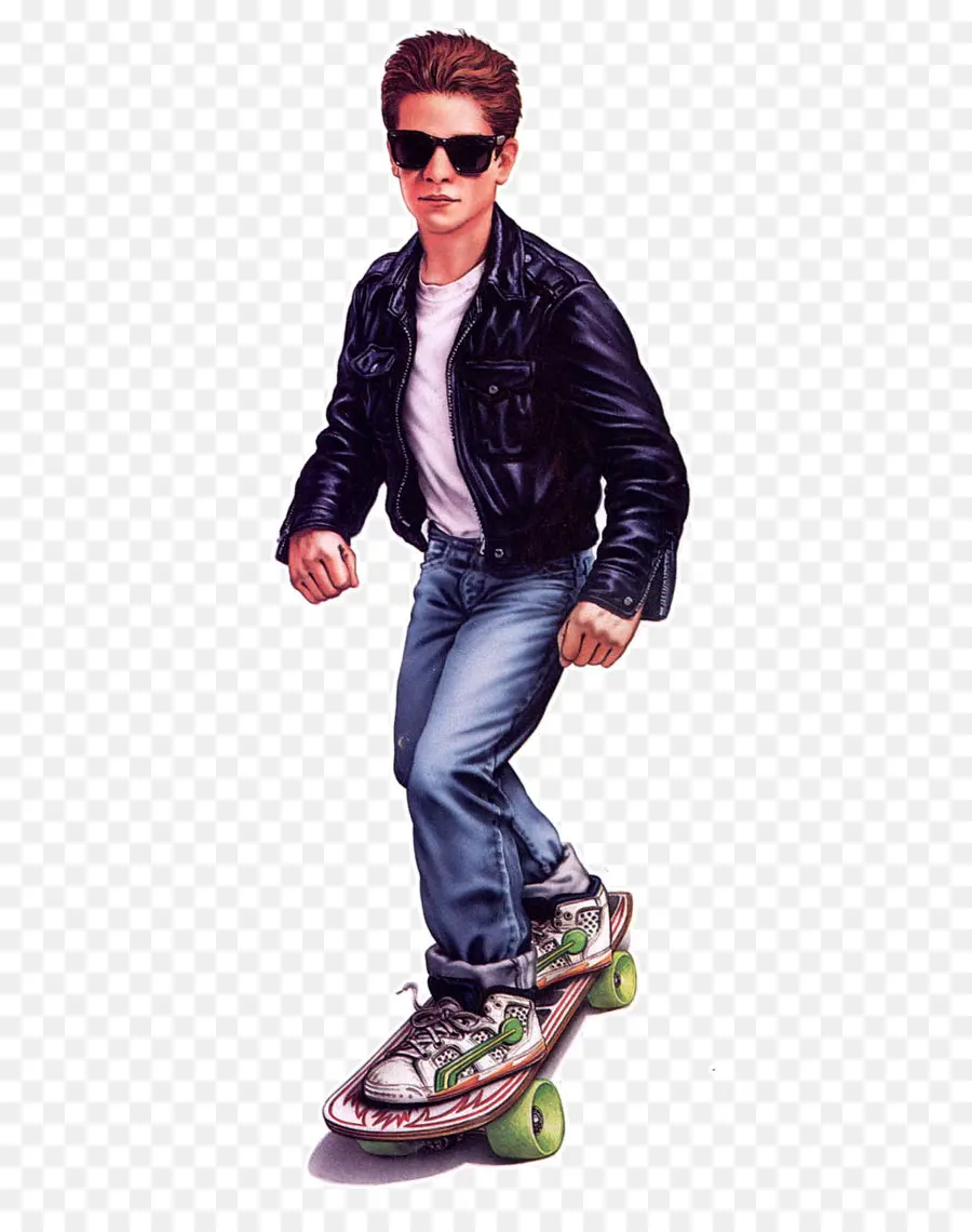 Skateur，Veste En Cuir PNG