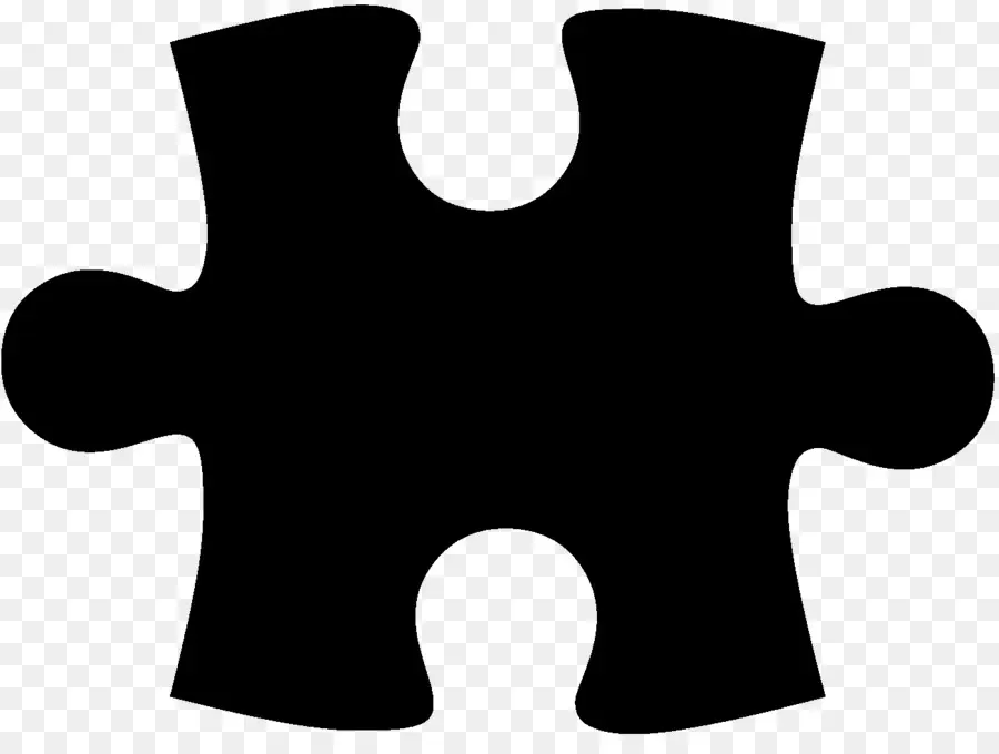 Pièce De Puzzle，Noir PNG