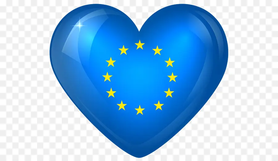 Coeur Avec Drapeau De L'ue，Europe PNG