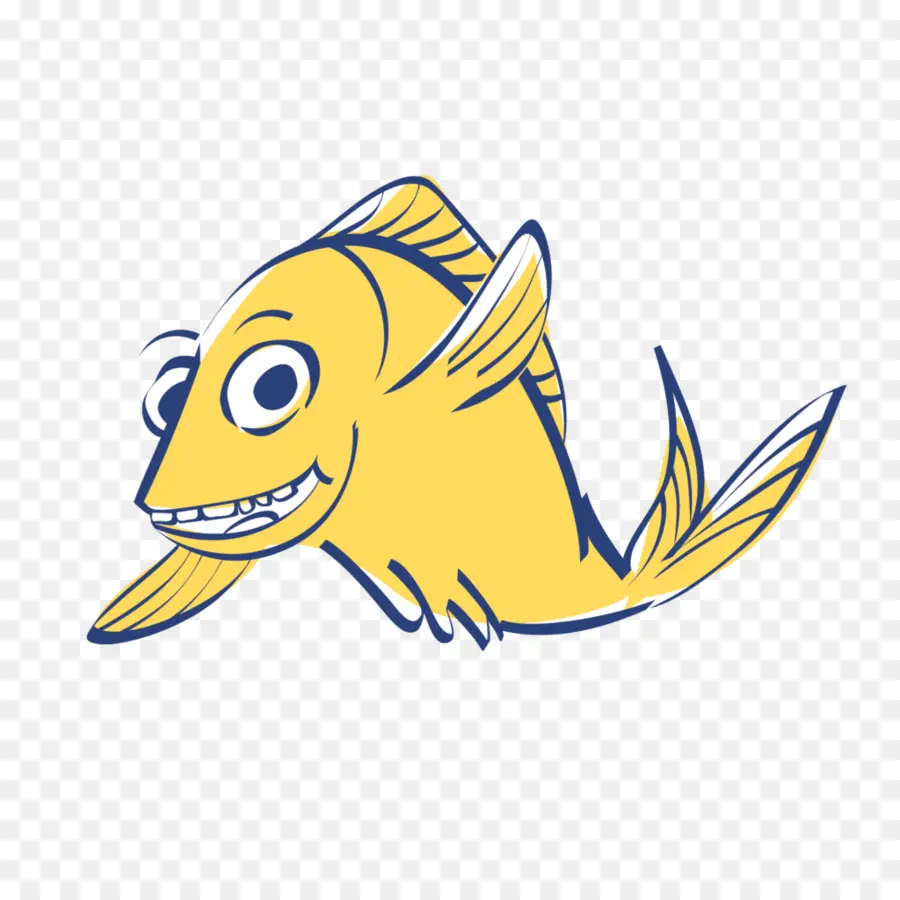 Poisson De Dessin Animé，Jaune PNG