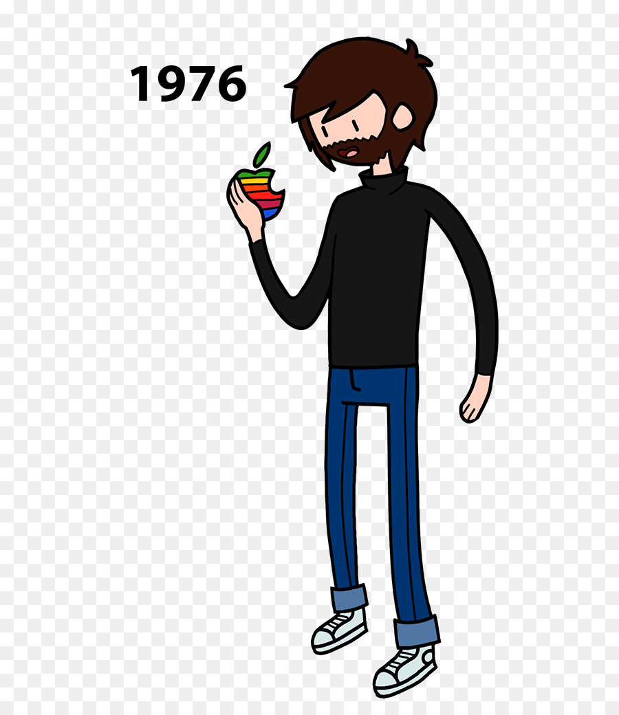 Personnage De Dessin Animé Avec Apple，1976 PNG