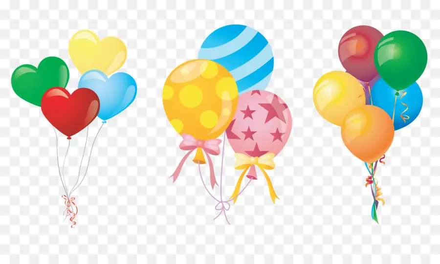 Ballons Coeur，Coloré PNG