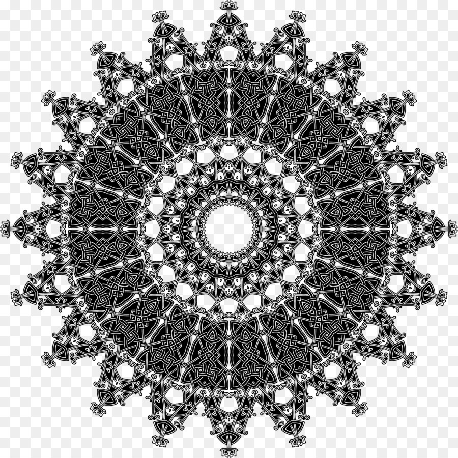 Mandala Noir Et Blanc，Modèle PNG