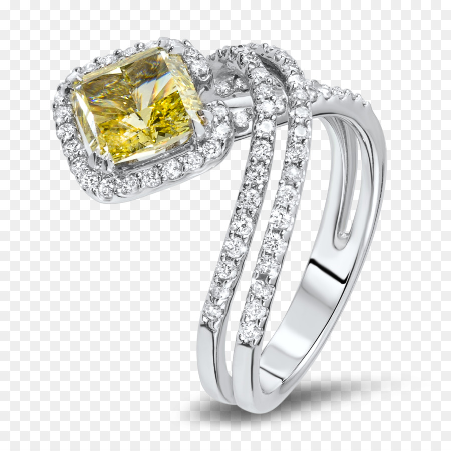 Bague Gemme Jaune，Diamant PNG