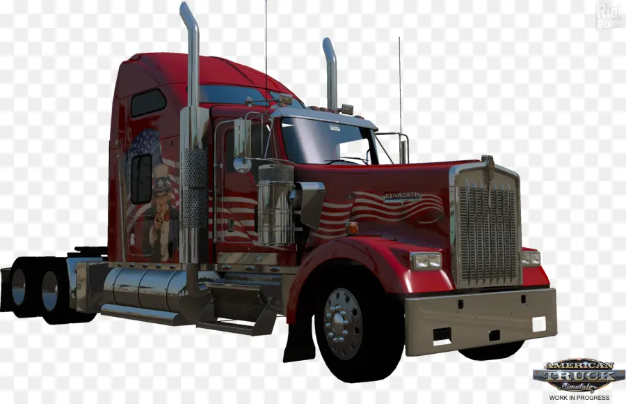 Camion Rouge，Semi Remorque PNG