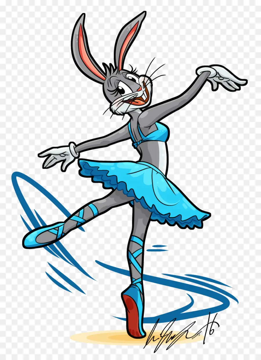 Lapin De Ballet，Robe Bleue PNG