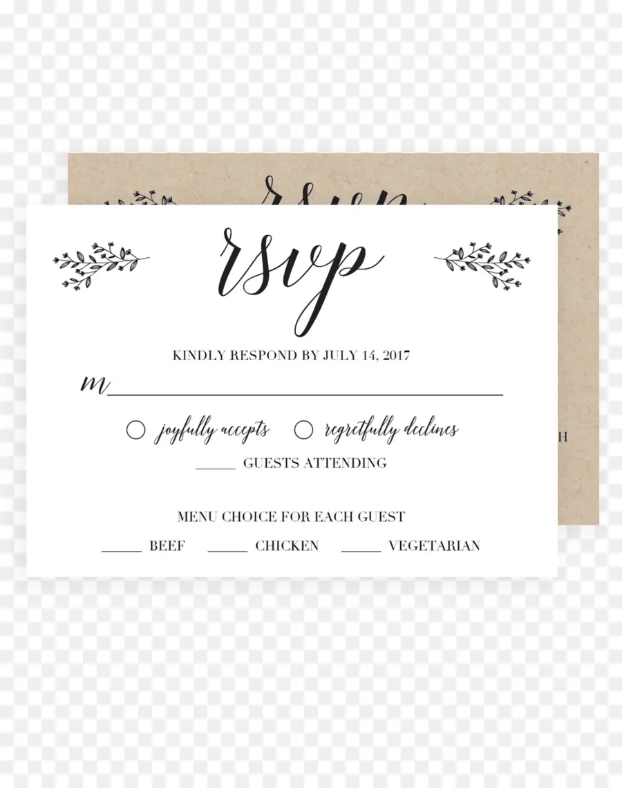 Carte Rsvp，Invitation PNG