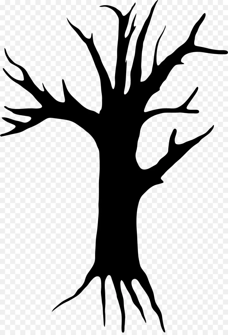 Silhouette D'arbre Noir，Succursales PNG