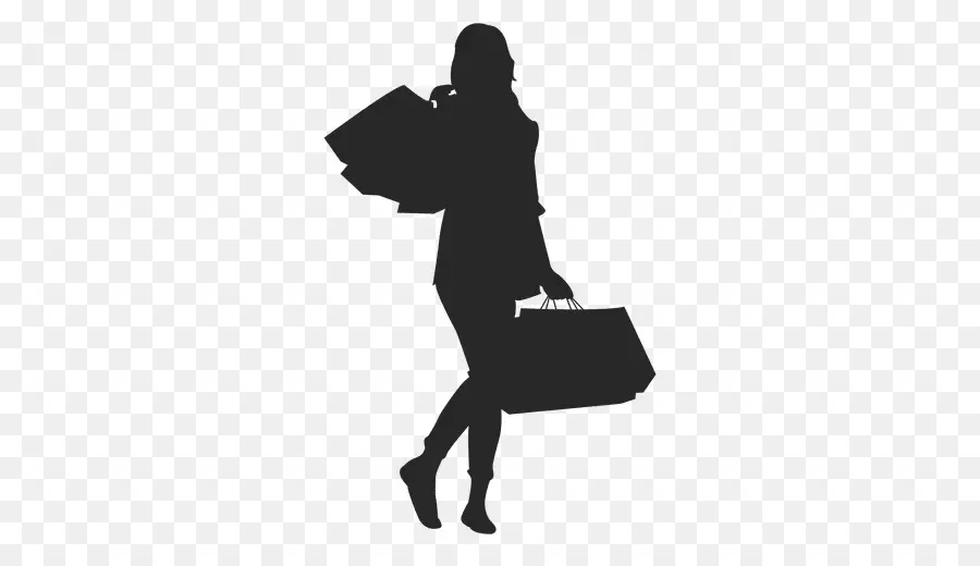 Silhouette D'achats，Femme PNG