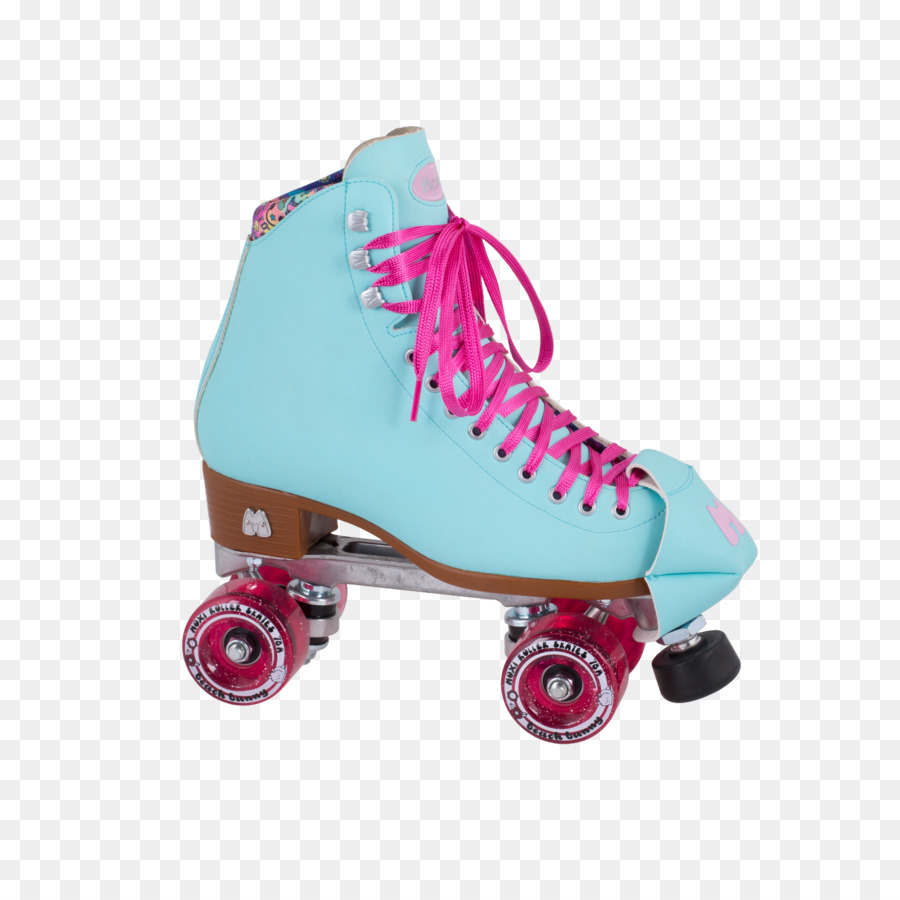 Patins à Roulettes Blancs，Lacets Roses PNG