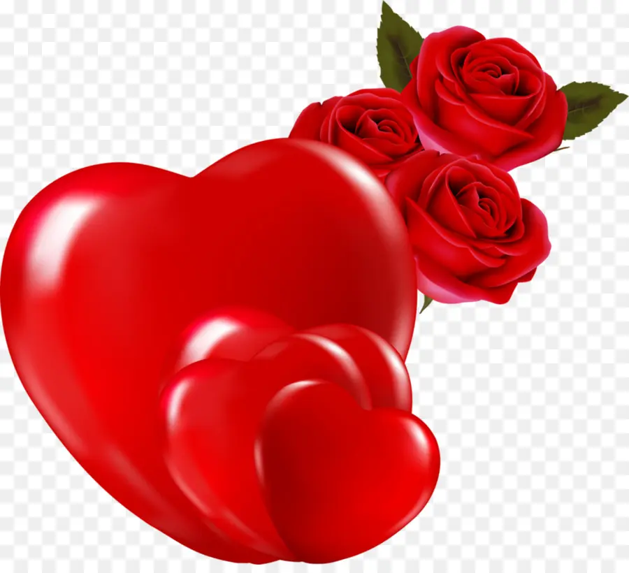 Coeur Avec Des Roses，Amour PNG