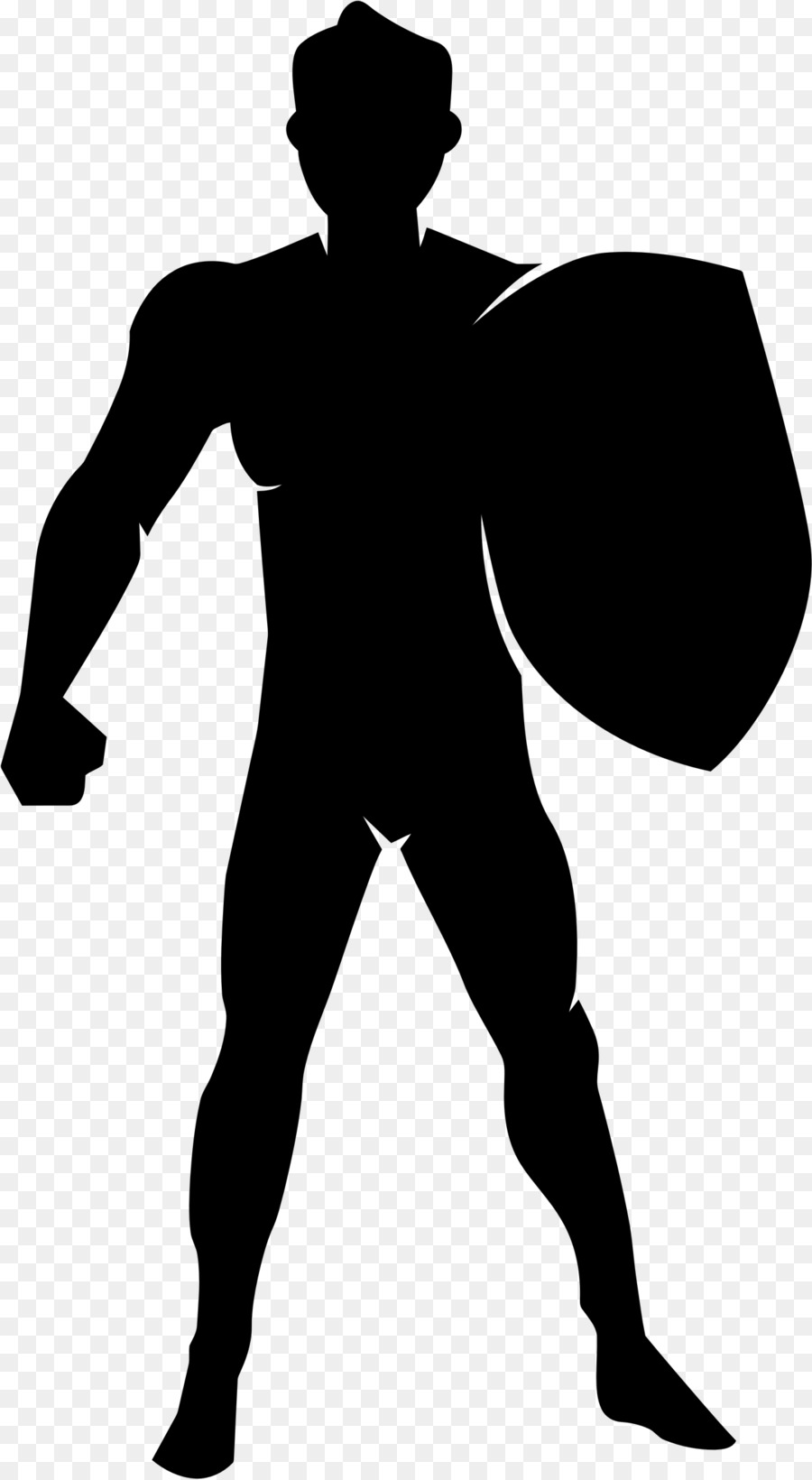 Silhouette De Guerrier，Bouclier PNG