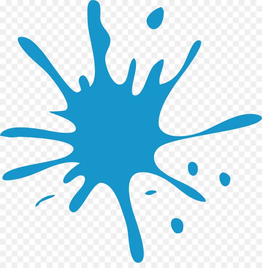 Éclaboussure De Peinture Bleue，Encre PNG