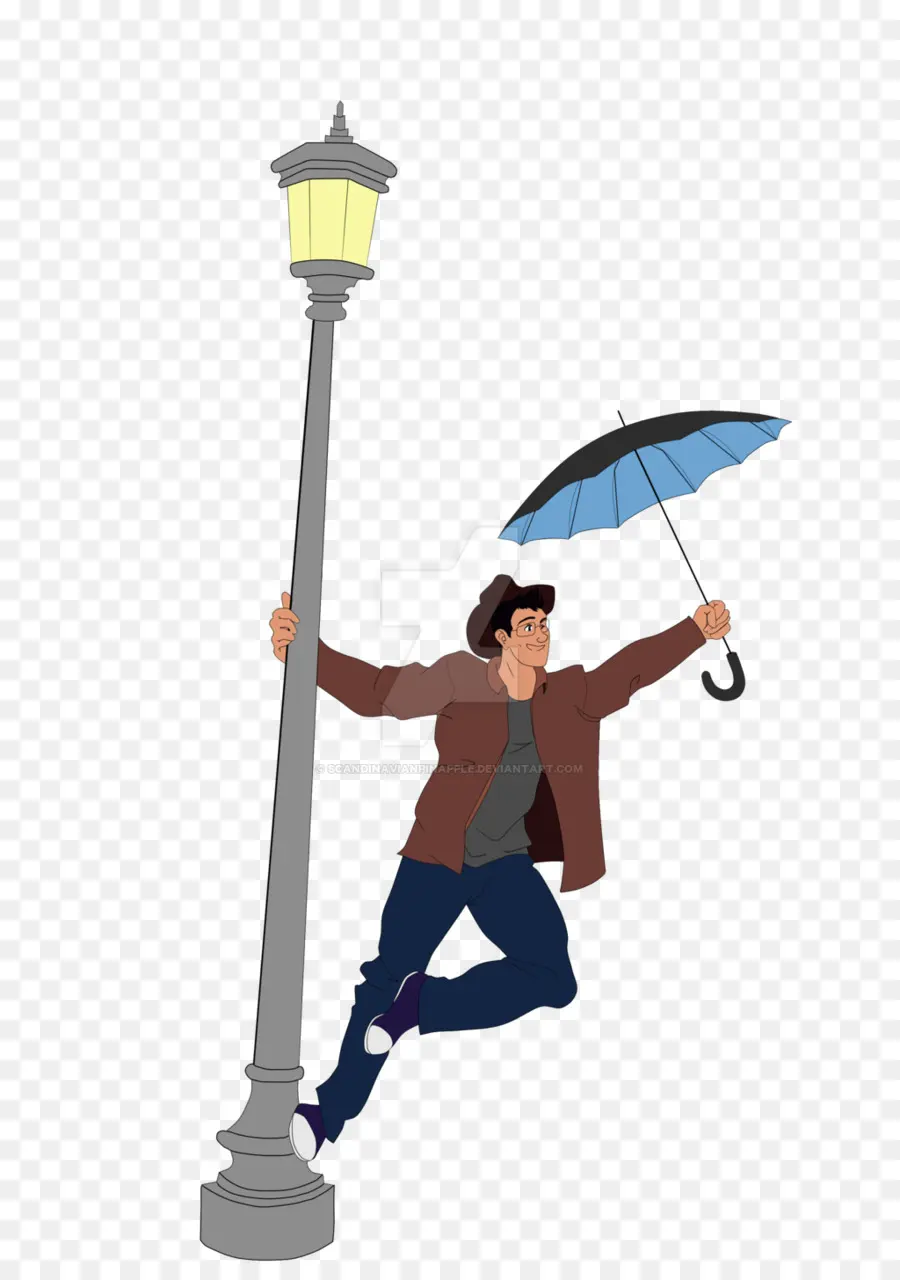 Homme De Dessin Animé Avec Parapluie，Homme PNG